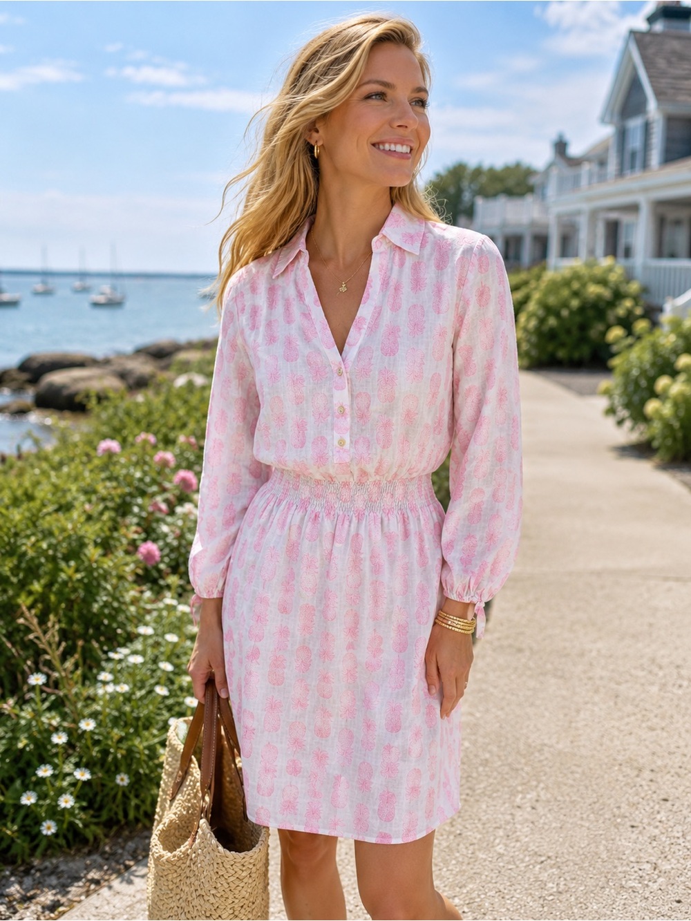 Lilly Pulitzer Abralynn Linen Shirtdress Rousseau Pink Slice of Sunshine Size 6